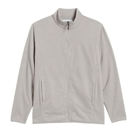 Men Full Zip Polar Fleece Sweater Jacket Gray Size 2XL - Picture 8 of 15